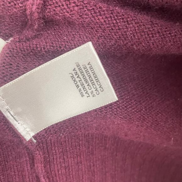 Ann Taylor Wool Cashmere Blend Cardigan Plum Size Medium Sweater Knit Open Front - Picture 4 of 4